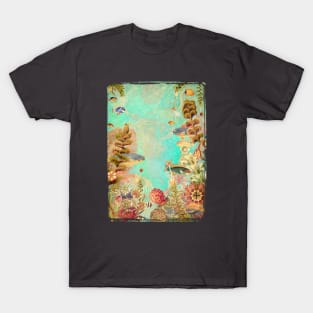 Tropical Caribbean Blue Collage T-Shirt